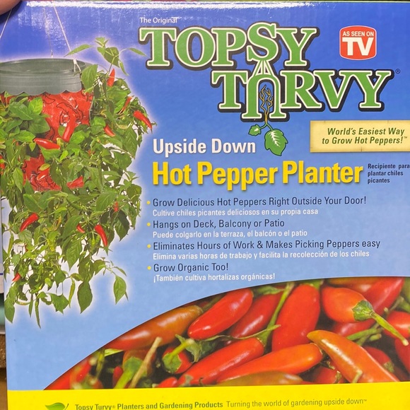 Other - 2 PACK THE ORIGINAL TOPSY TURVY UPSIDE DOWN HOT PEPPER PLANTER. New in box.